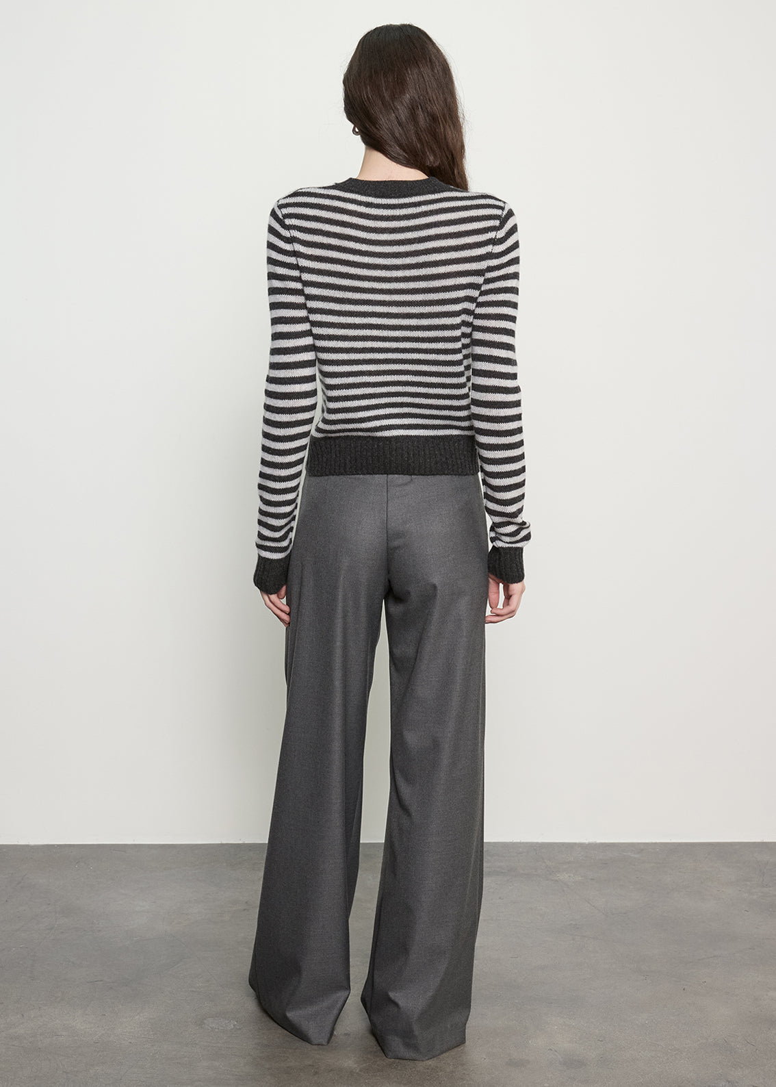 Cashmere Shrunken Crew in Classic Stripe | Classic Stripe
