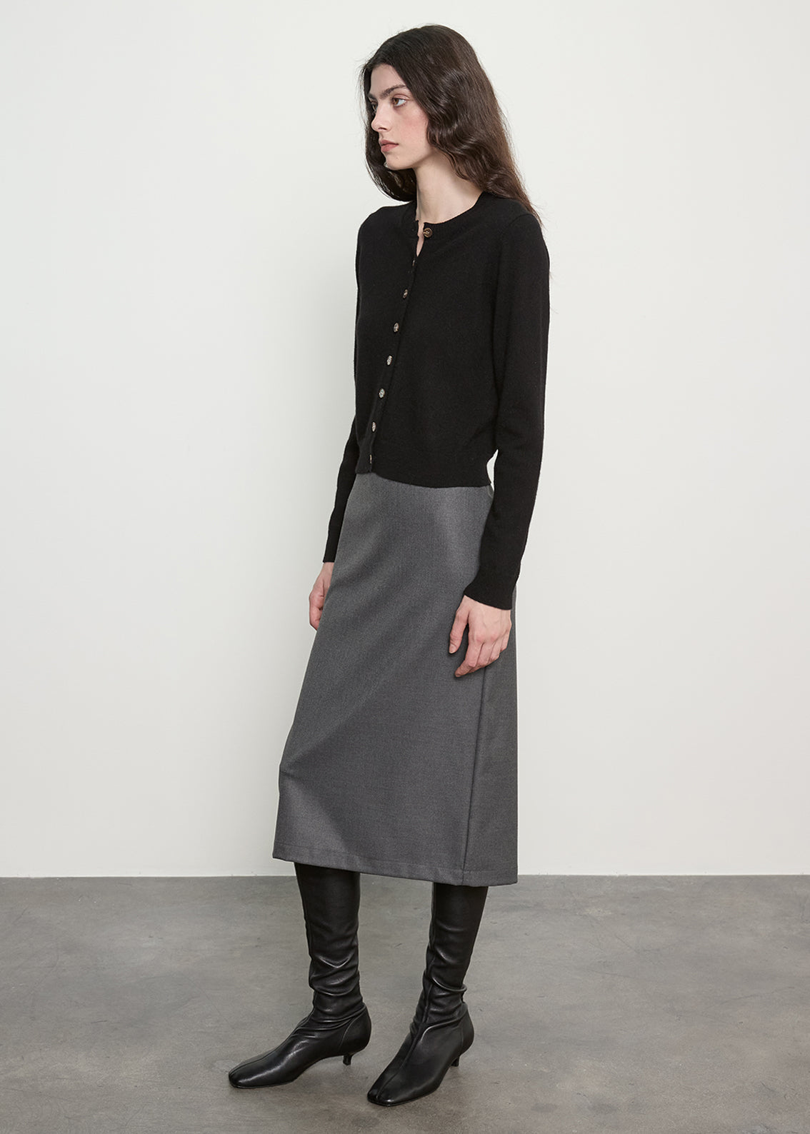 Suiting Minimal Skirt | Dark Heather Grey
