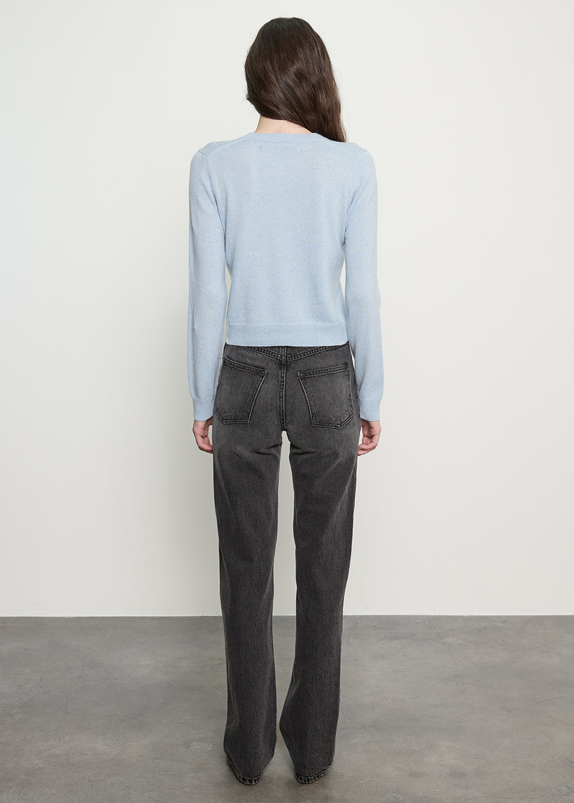 Cashmere Shrunken Cardigan | Pale Blue