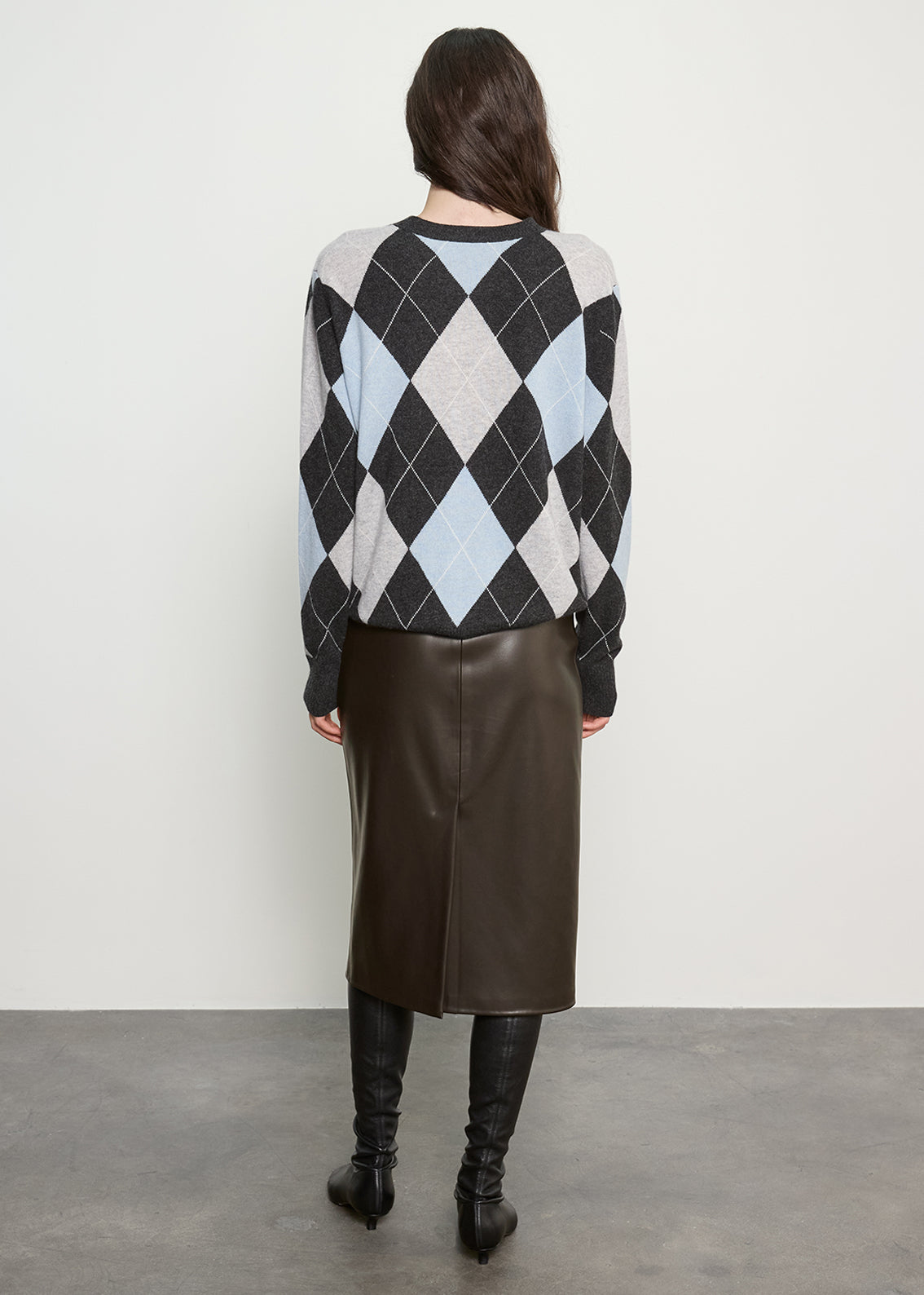 Cashmere Argyle Sweater | Blue Grey Argyle