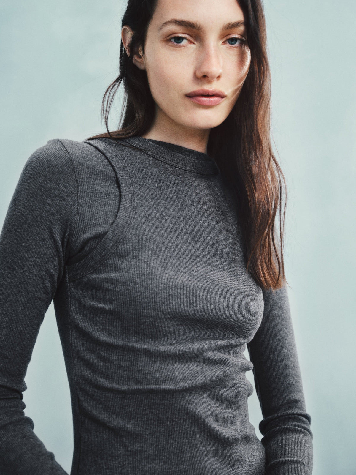 Cashmere Rib Tank | Heather Grey