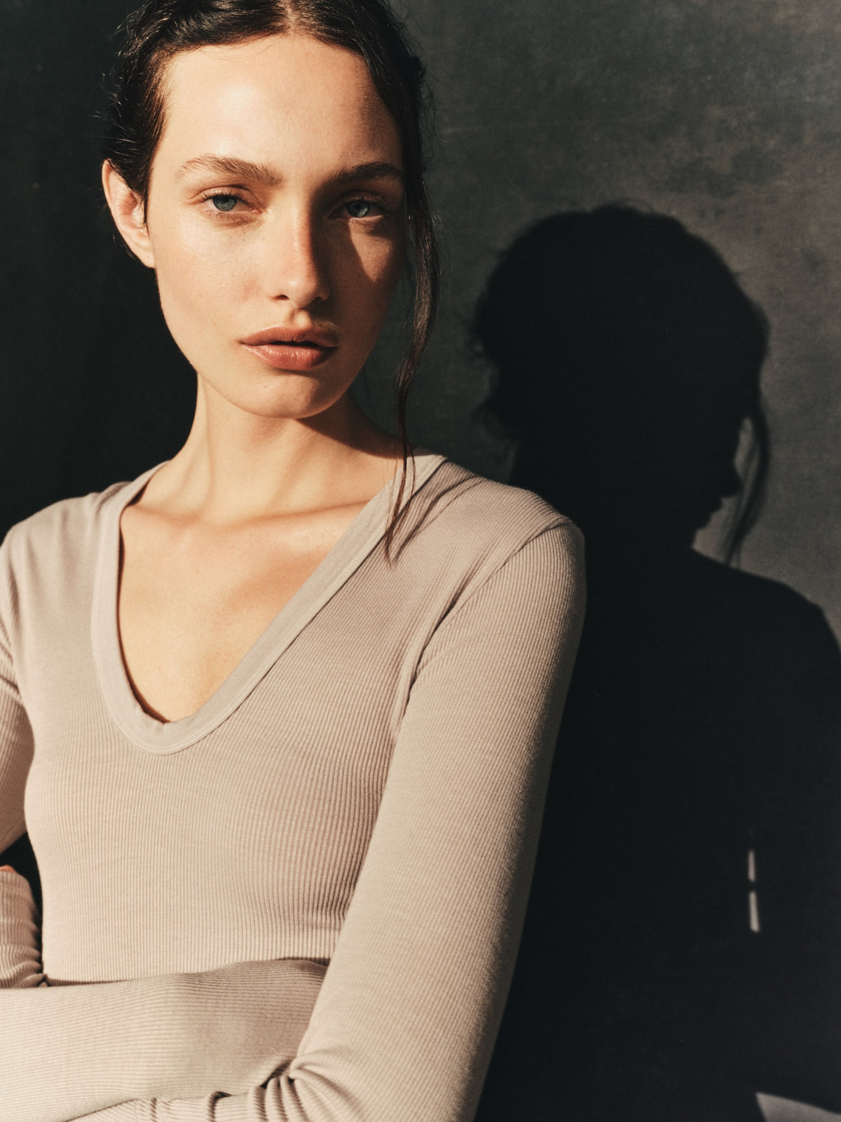 Fluid Silk Rib Essential U | Light Grey