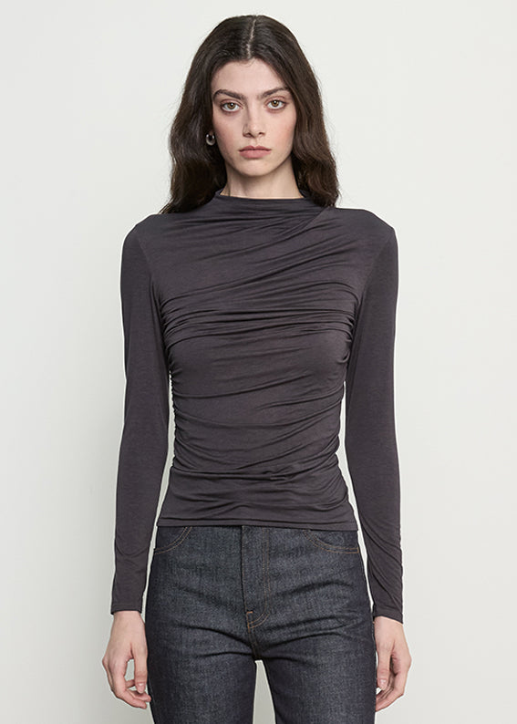 Fluid Jersey Twist Top | Phantom