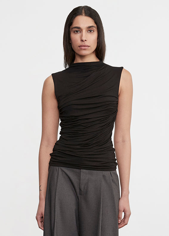 Sleeveless Twist Top | Black