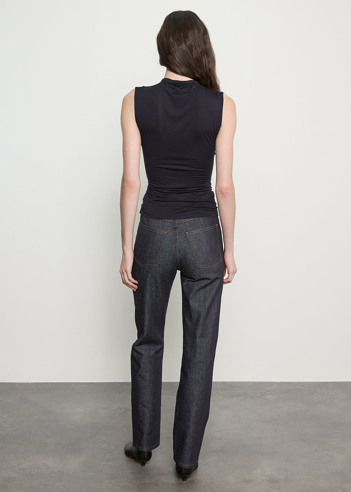 Fluid Jersey Sleeveless Twist Top | Ink
