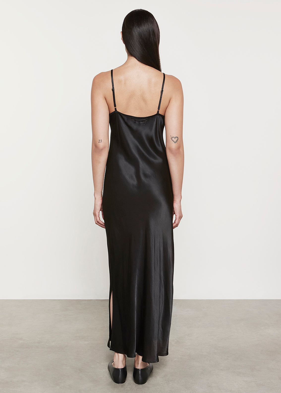 Bias Cut Slip Dress | Black