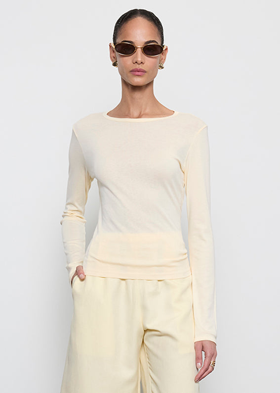 Fine Supima Cotton L/S Crew | Flan