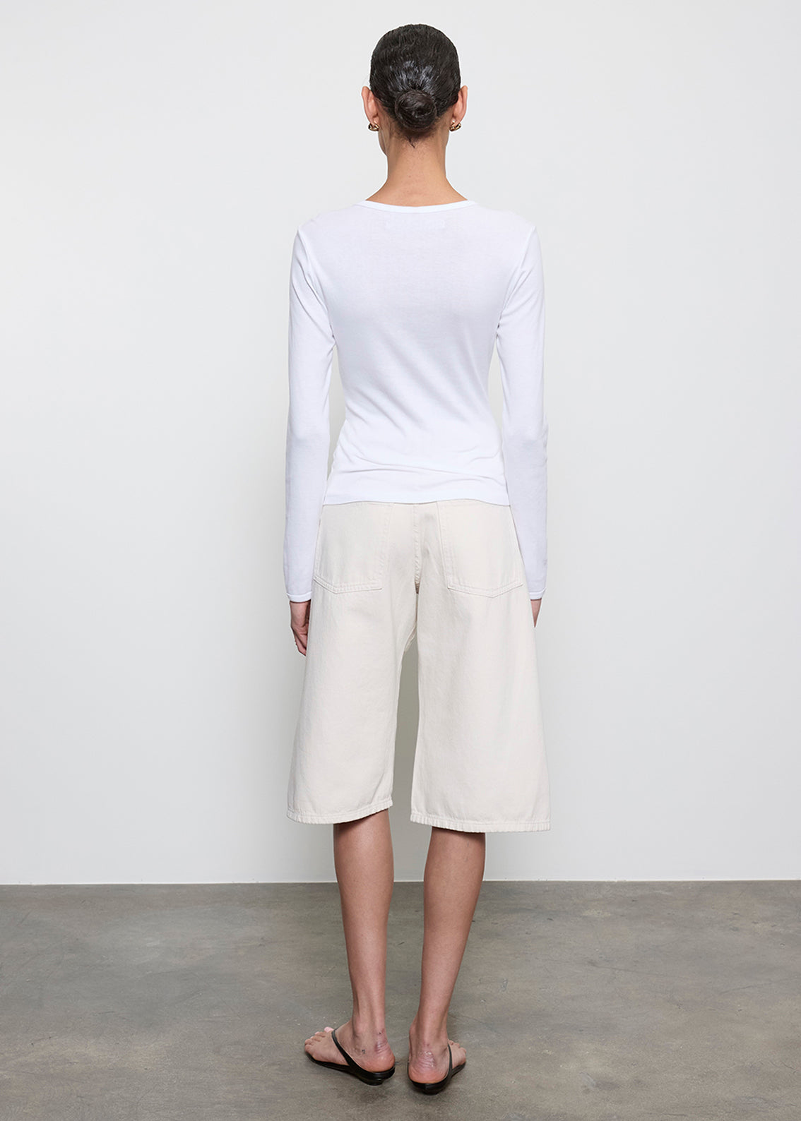 Fine Supima Cotton L/S Crew | White