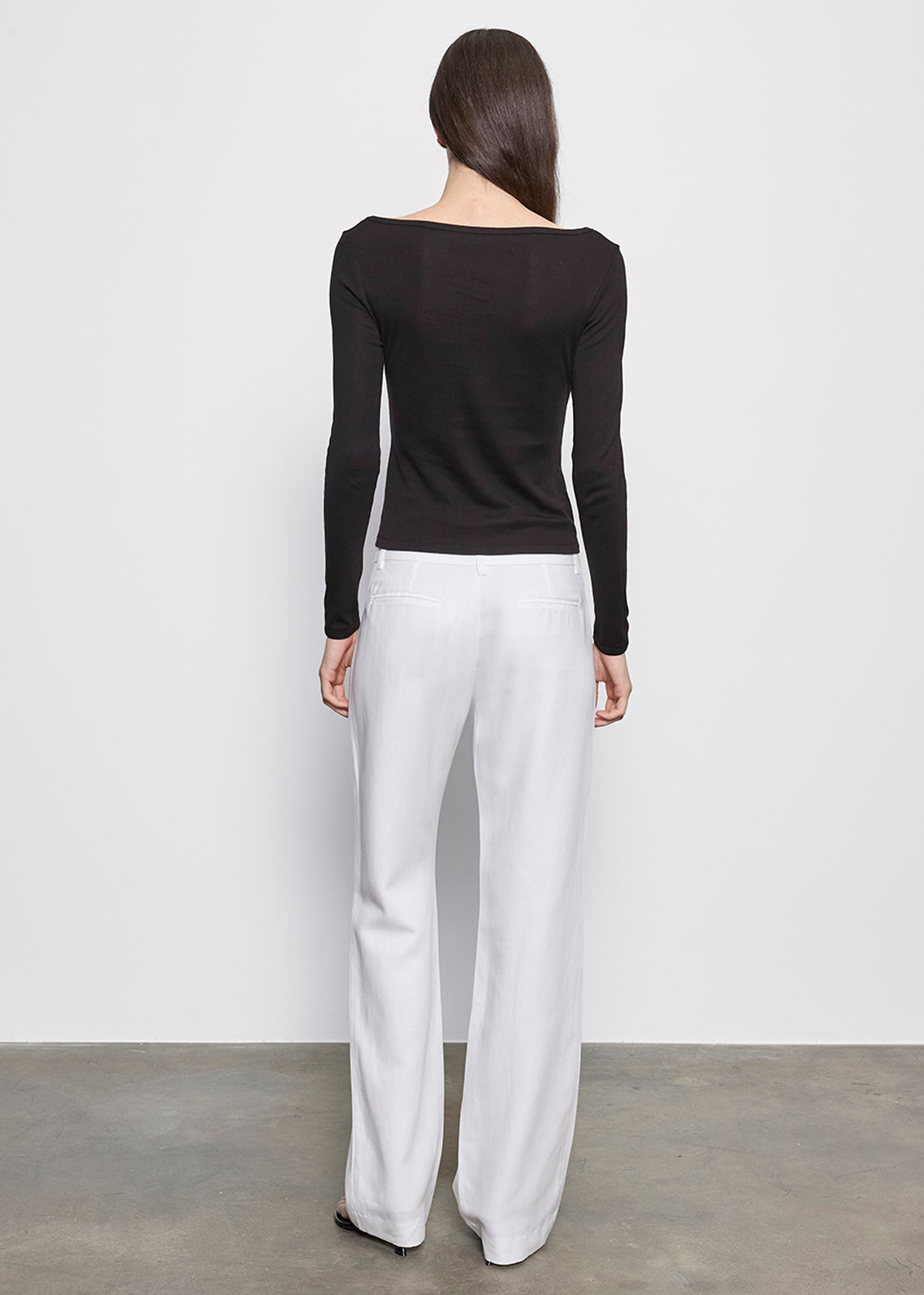Fine Supima Cotton L/S Boatneck | Black – Enza Costa
