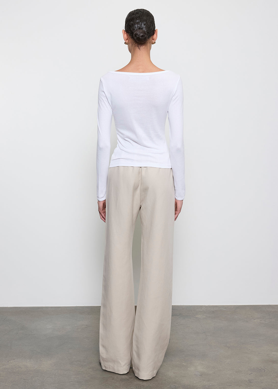 Fine Supima Cotton L/S Boatneck | White