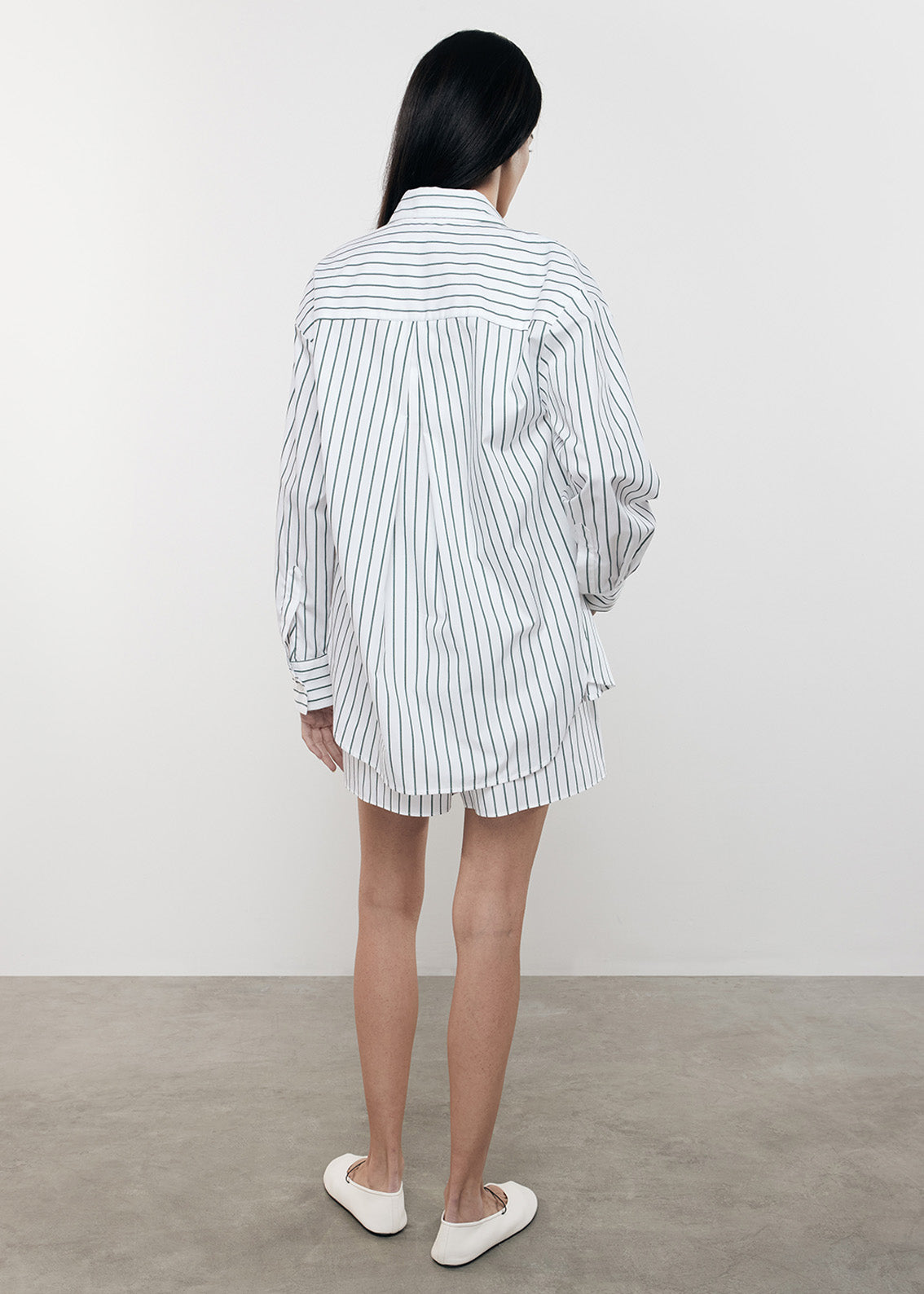 Cotton Shirt | Malachite/Whitestripe