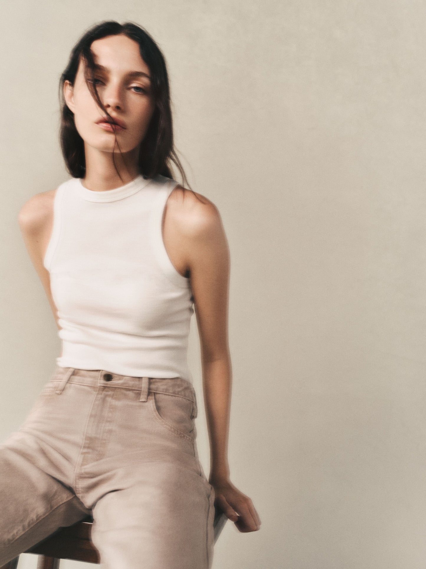 Cashmere Rib Tank | Off White