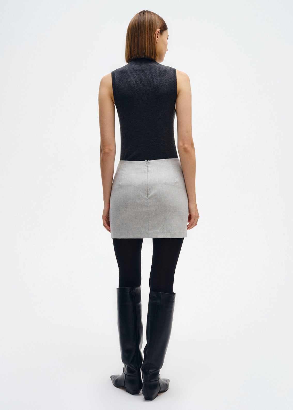 Silk Sweater Layering Mockneck | Heather Charcoal