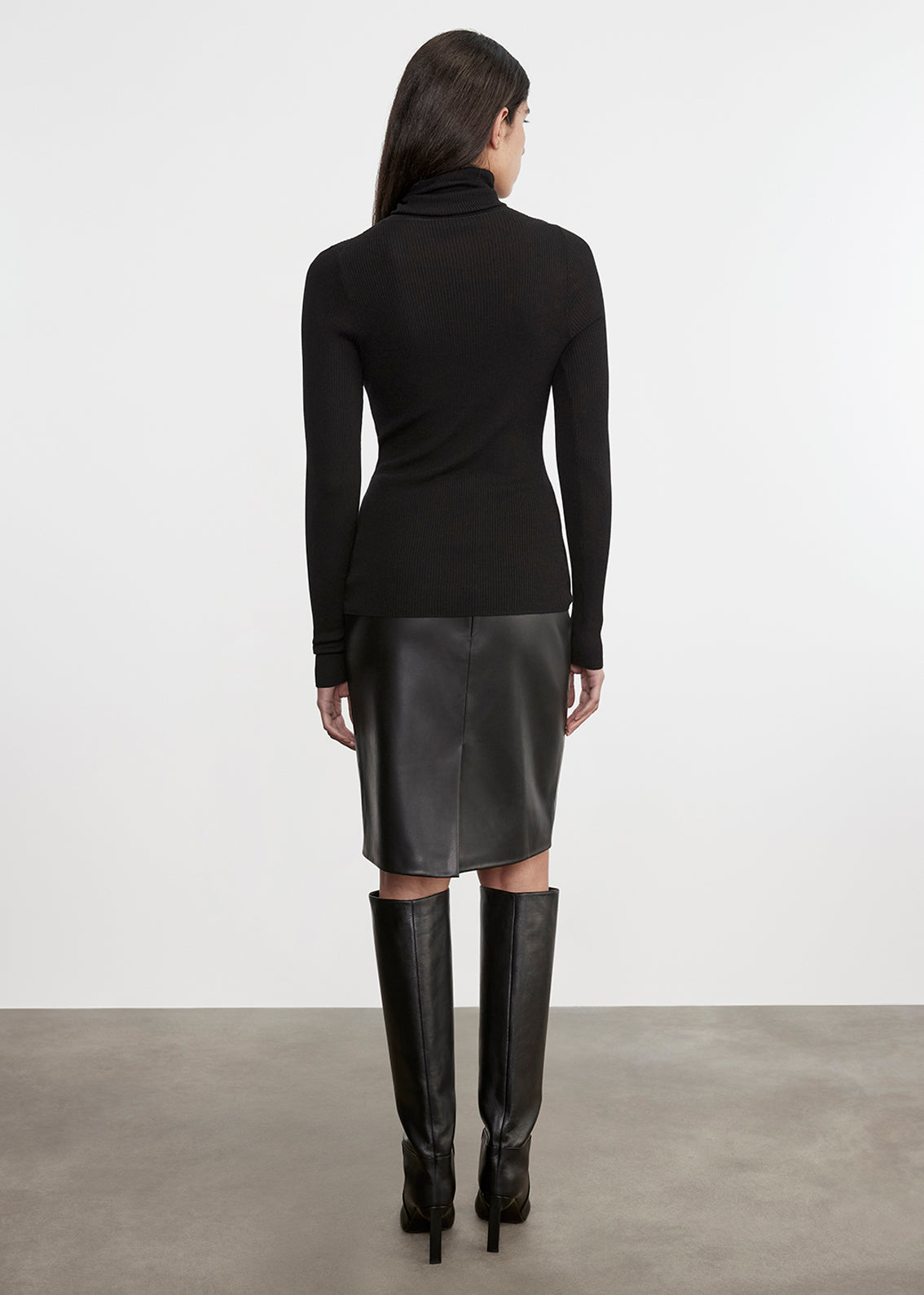 Silk Sweater Layering Turtleneck | Black