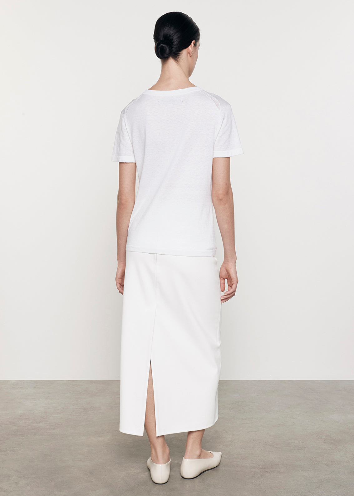 Ankle Length Leather Skirt | Off White