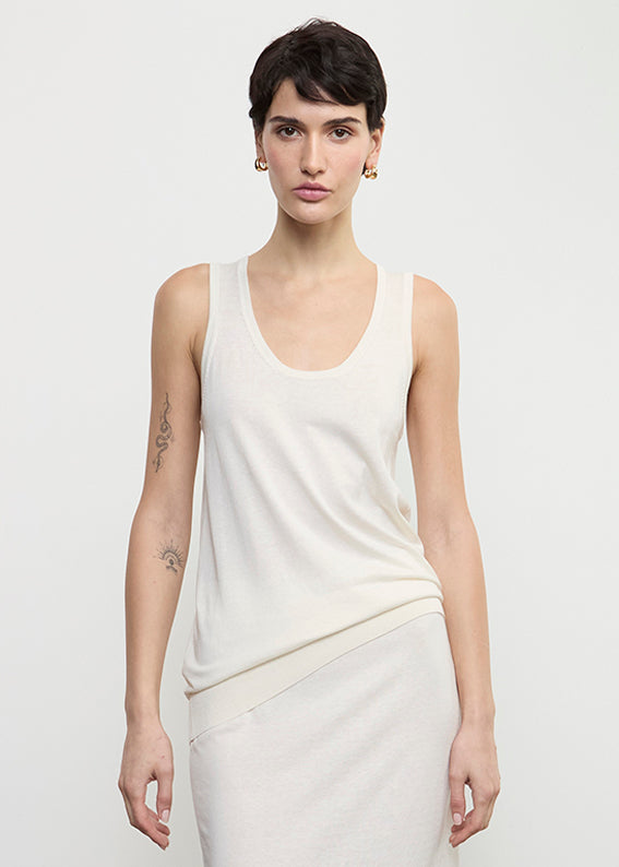 Silk Knit Tank | Off White