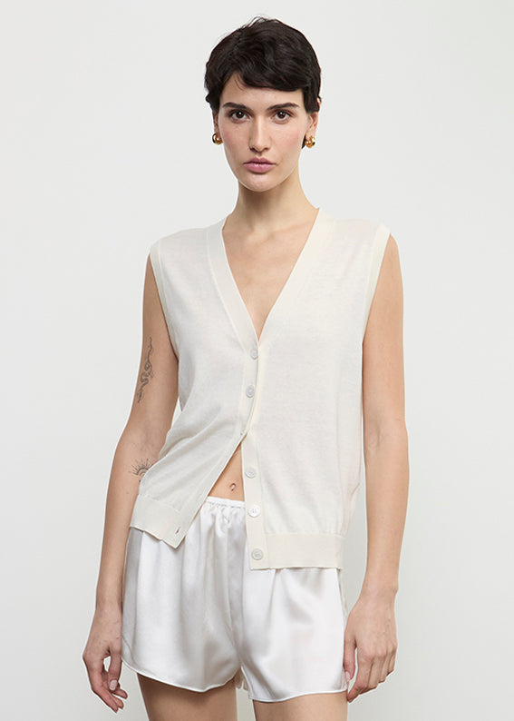 Silk Knit Vest | Off White