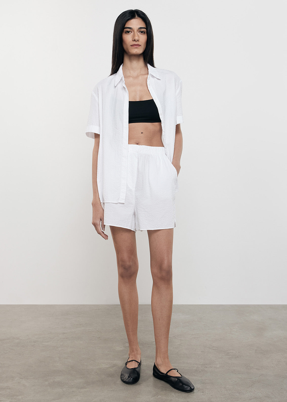 Seersucker Resort Shirt | White