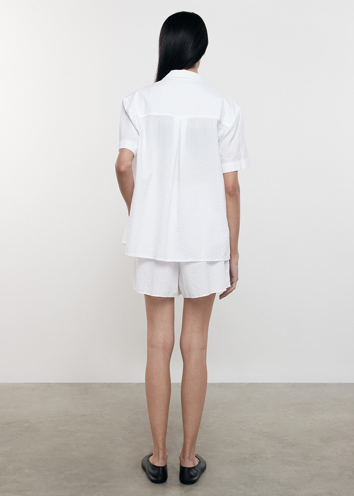 Seersucker Resort Shirt | White