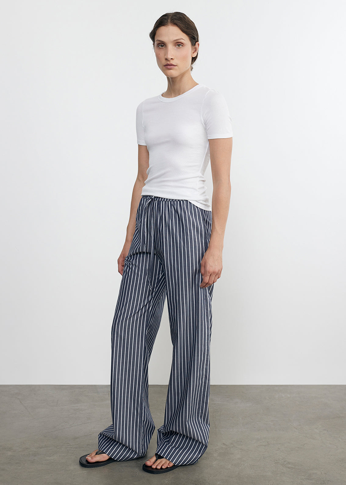 Poplin Resort Pant | Navy/White Stripe