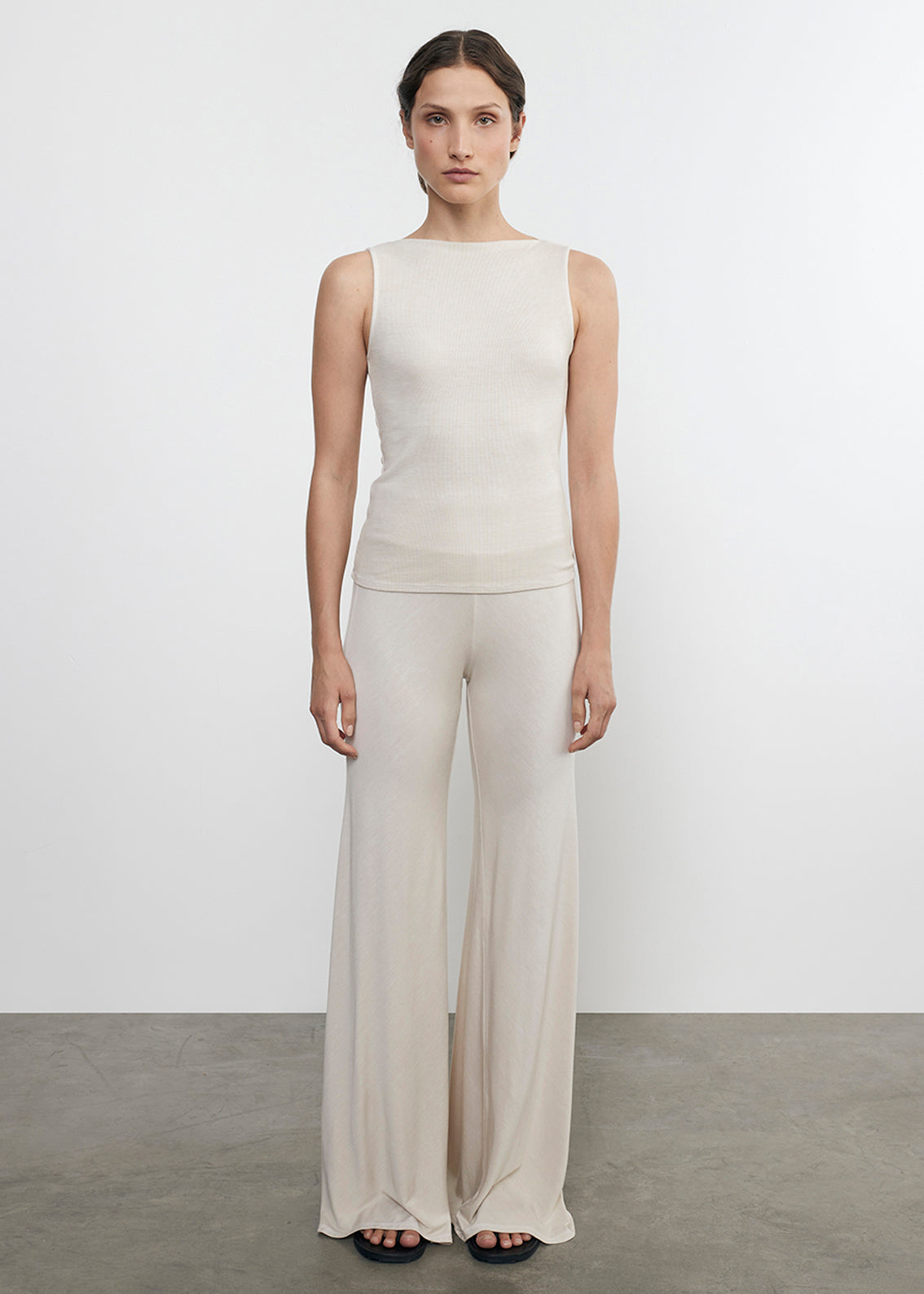 silk knit bias pant in canvas