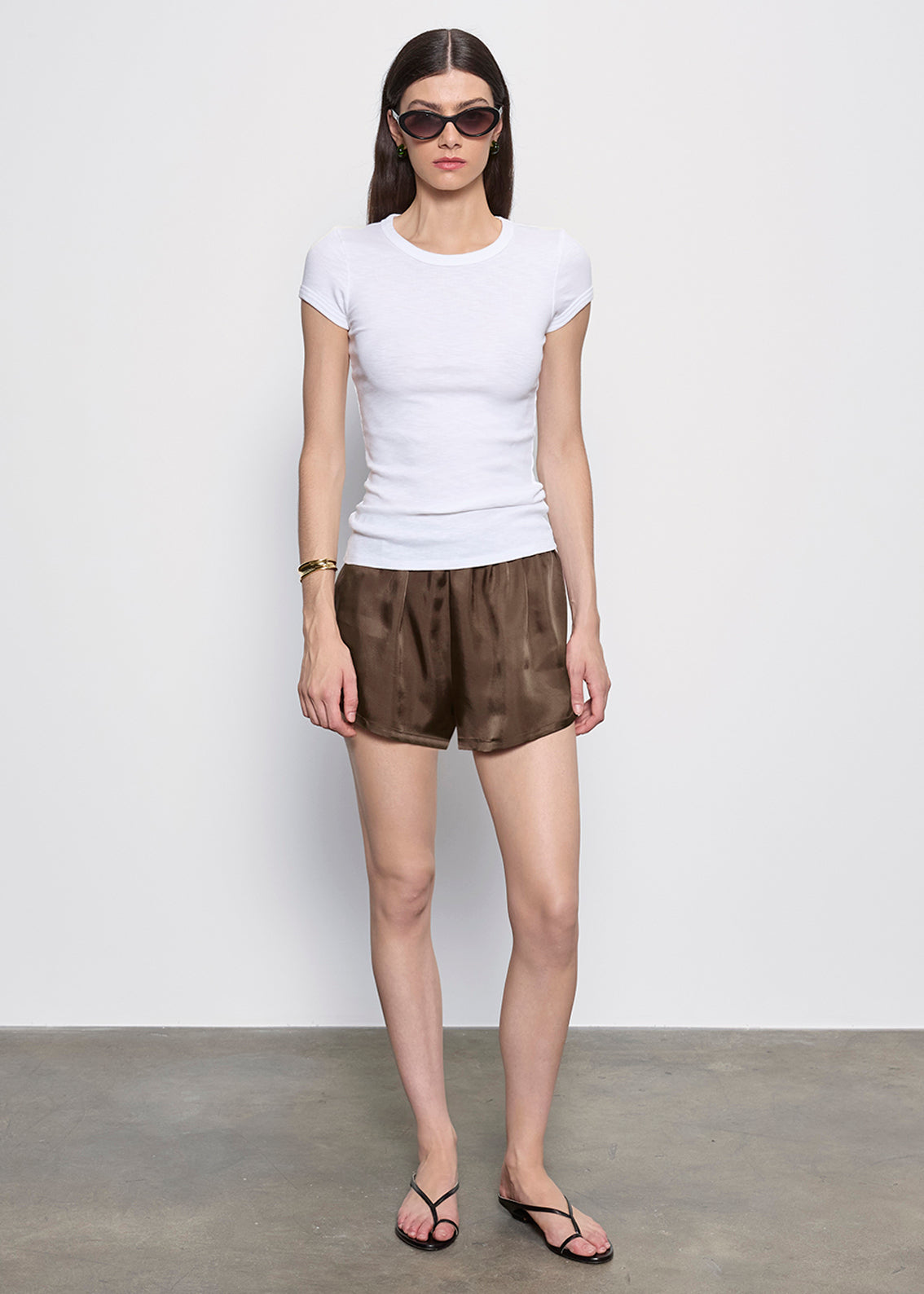 Fluid Twill Slip Short | Chocolate