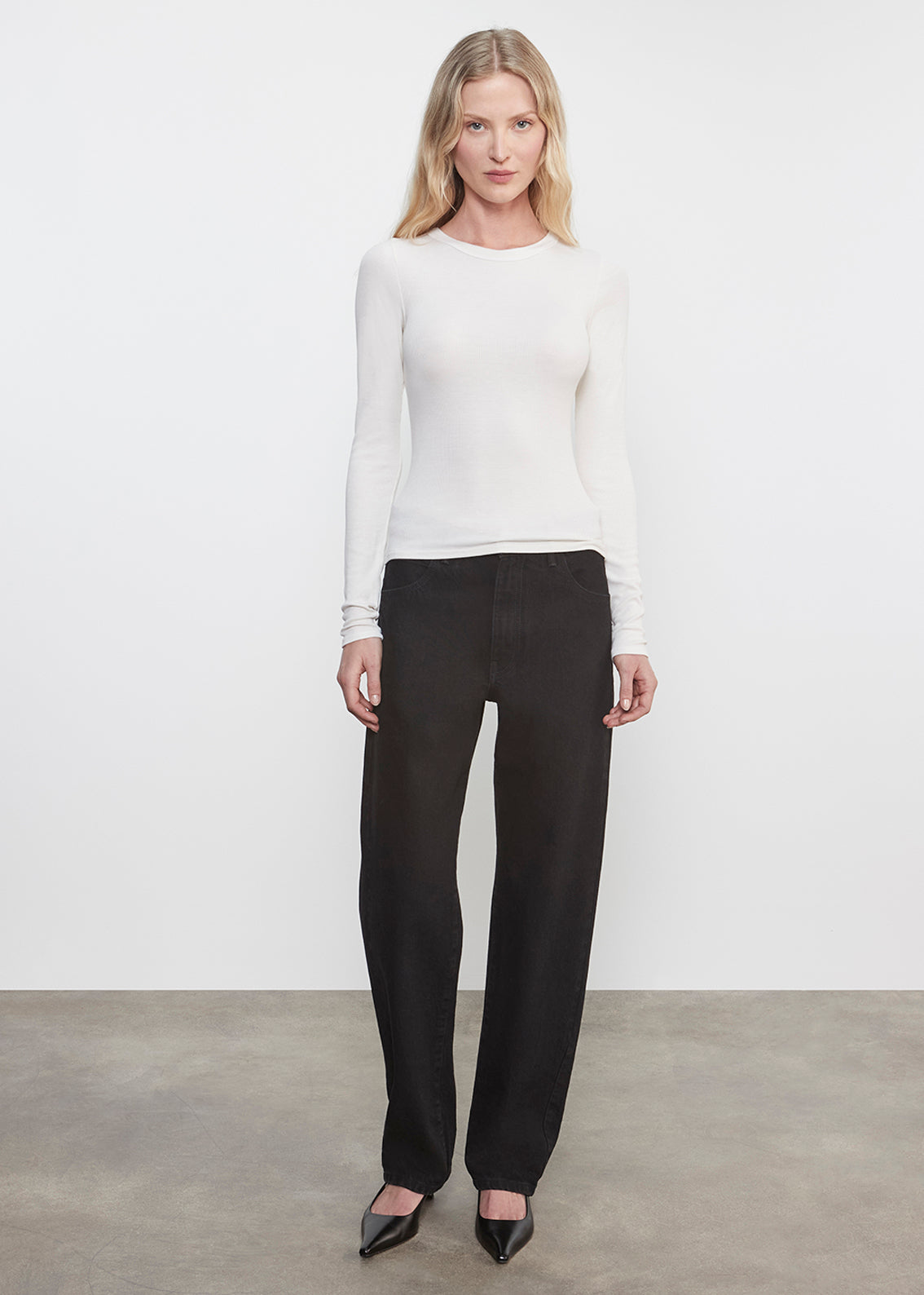 Silk Rib Essential Crew | Chalk