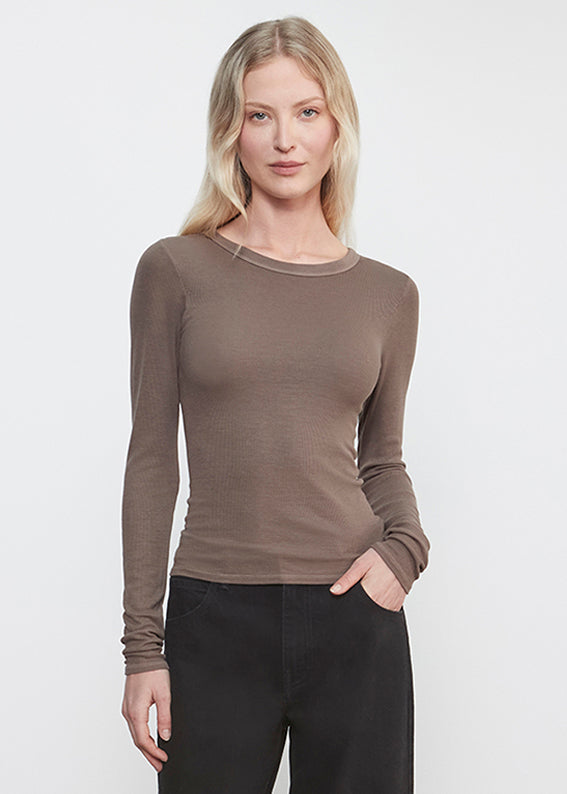 Silk Rib Essential Crew | Mushroom