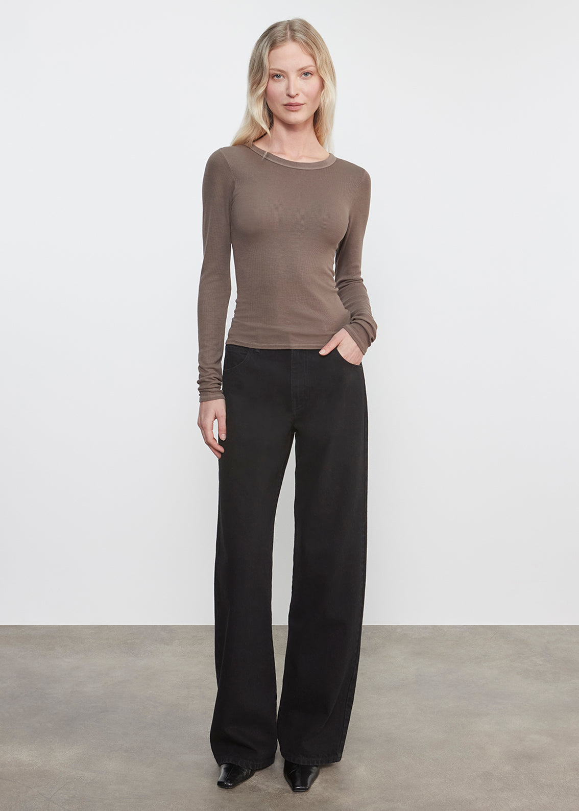 Silk Rib Essential Crew | Mushroom