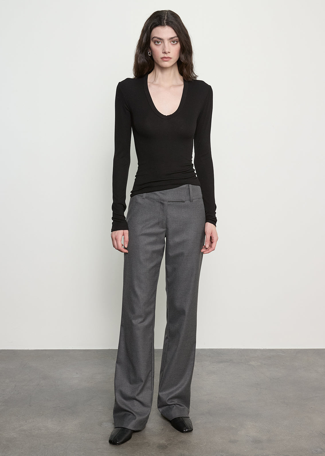Fluid Silk Rib Essential U | Black