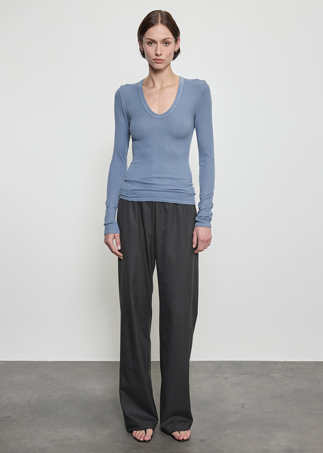 Fluid Silk Rib Essential U | Steel Blue
