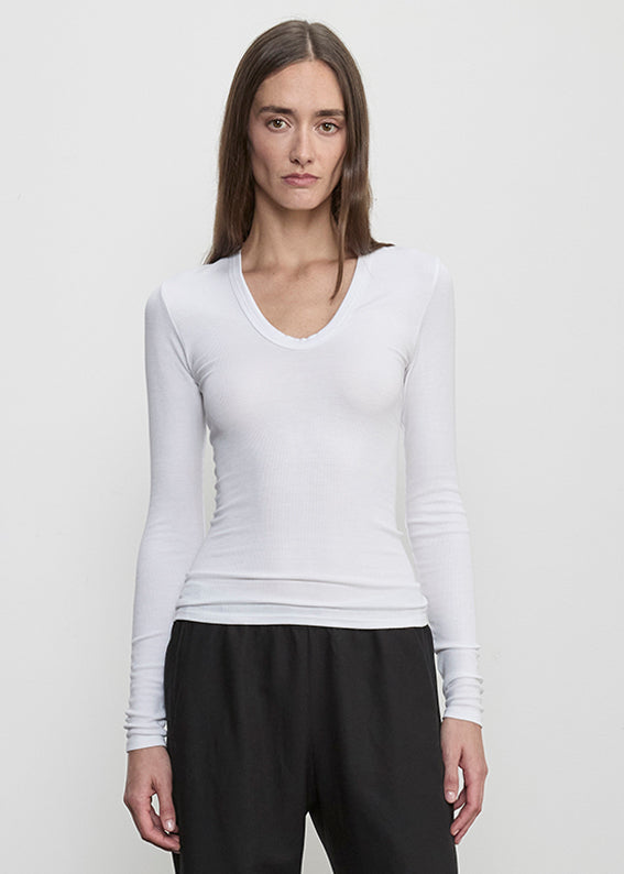 Fluid Silk Rib Essential U | White