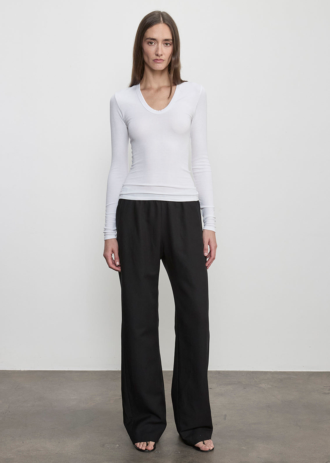 Fluid Silk Rib Essential U | White