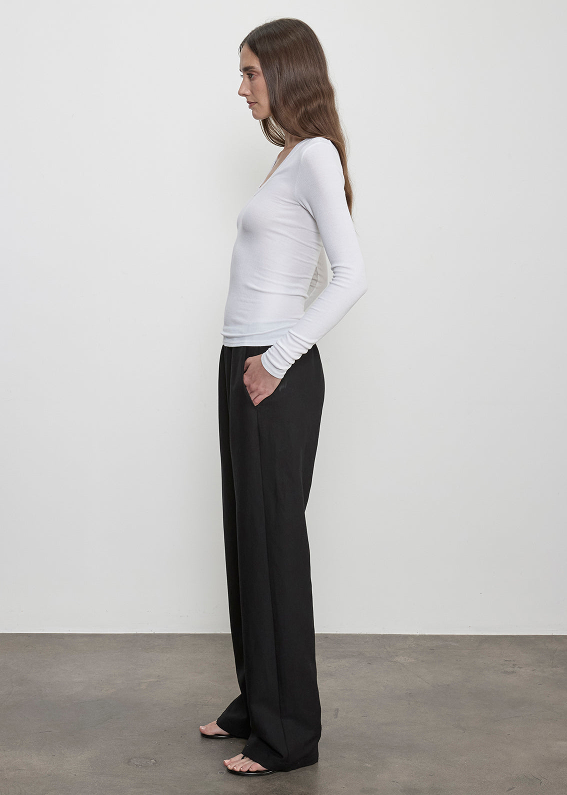 Fluid Silk Rib Essential U | White