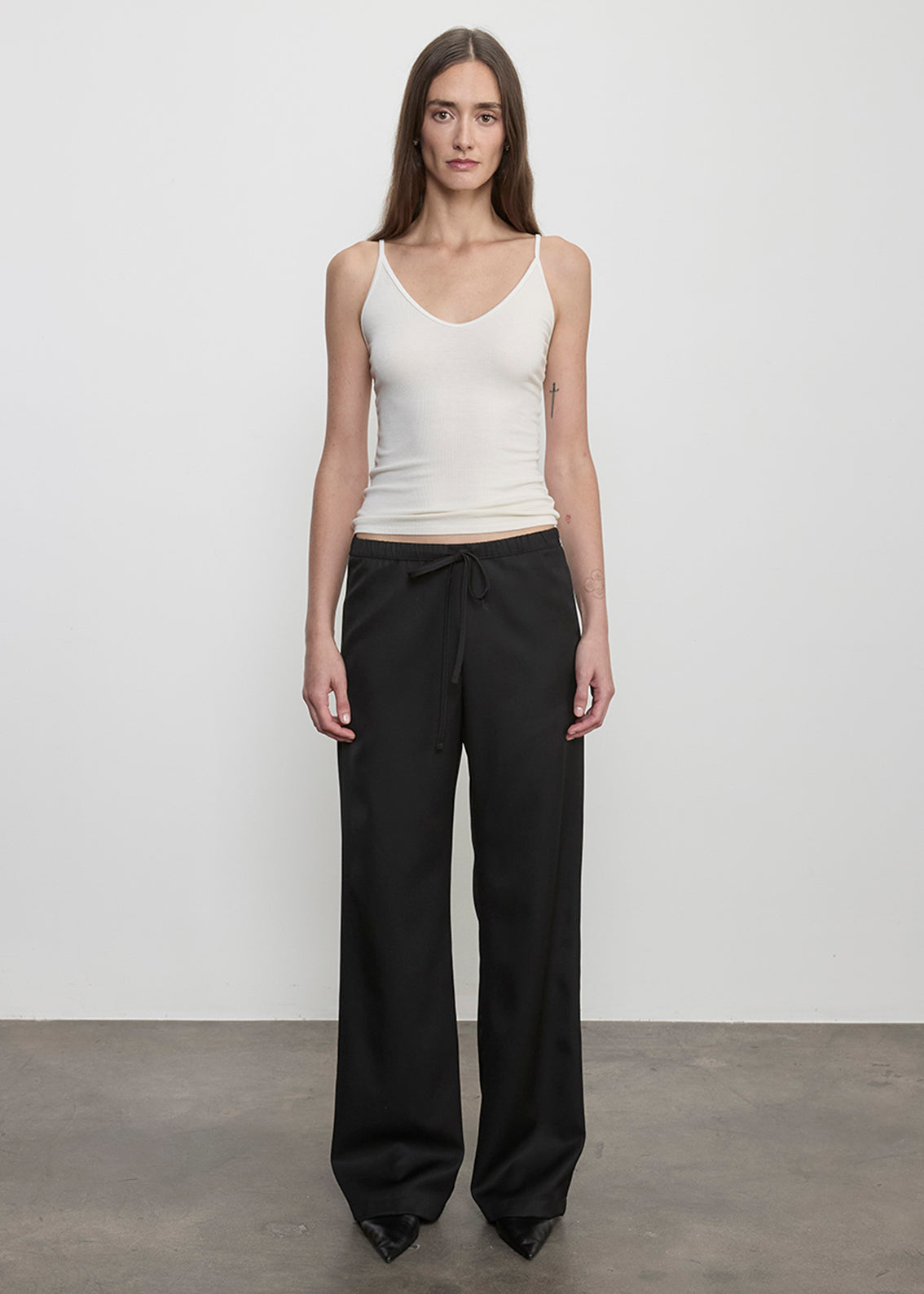 Fluid Silk Rib Cami | Antique Cream