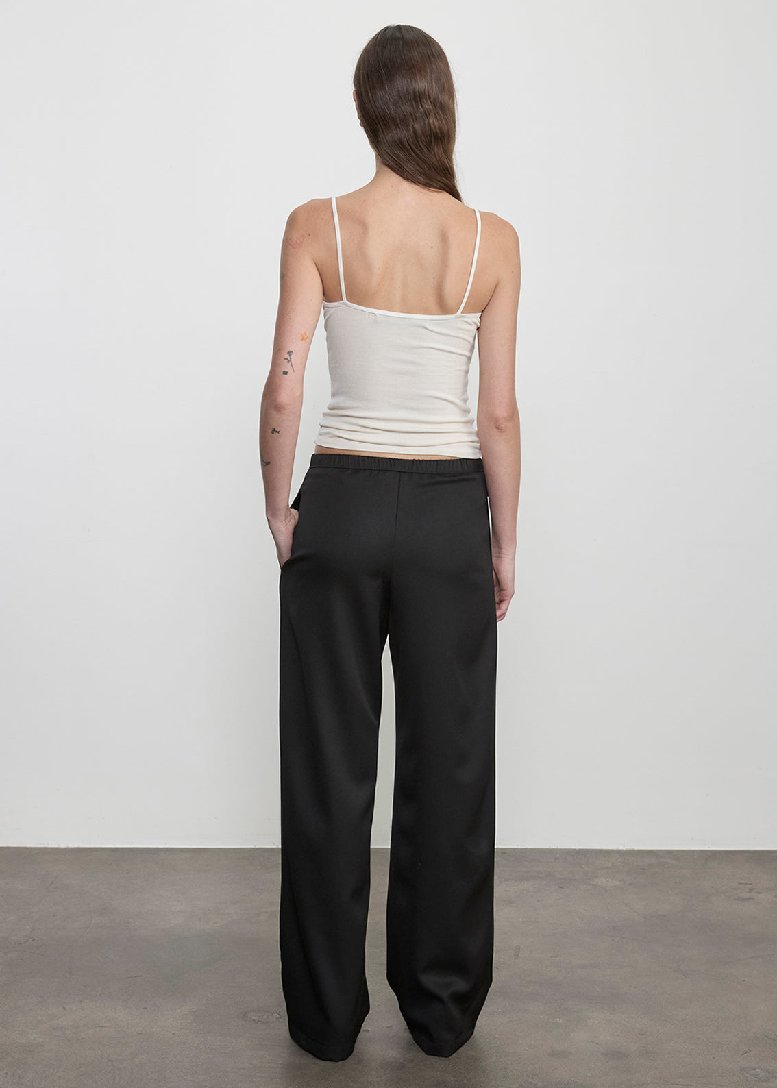 The Wide Leg In Gabardine | Black