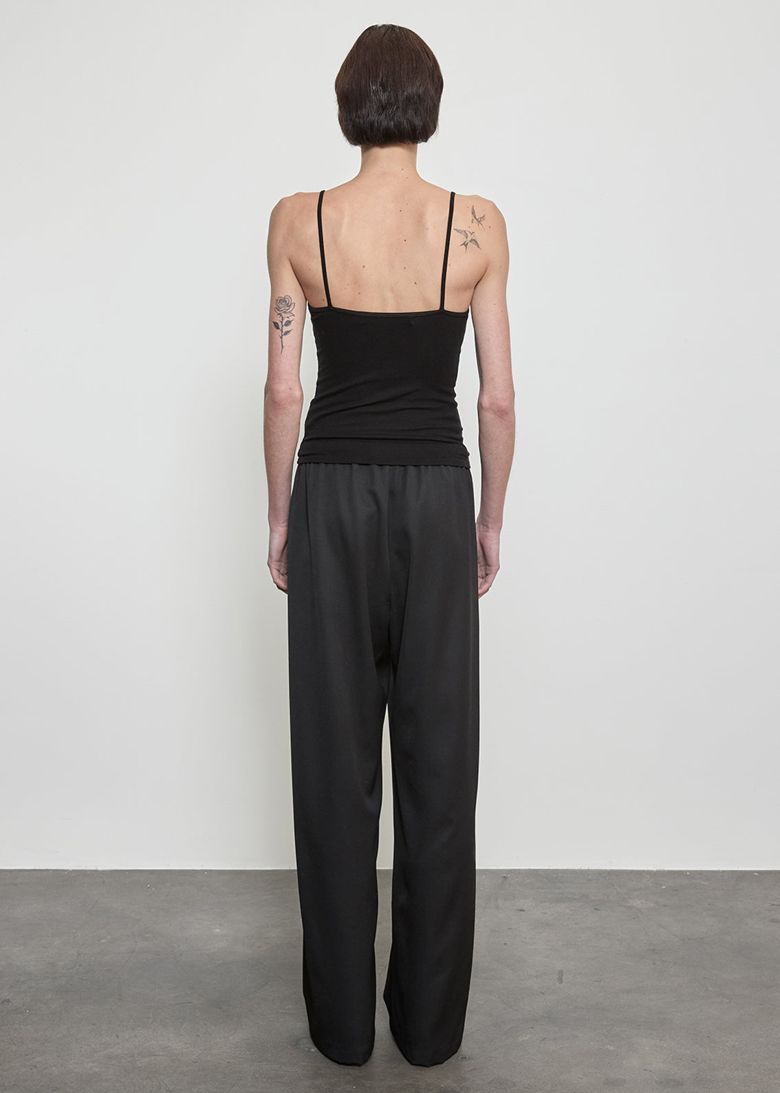 Fluid Silk Rib Cami | Black