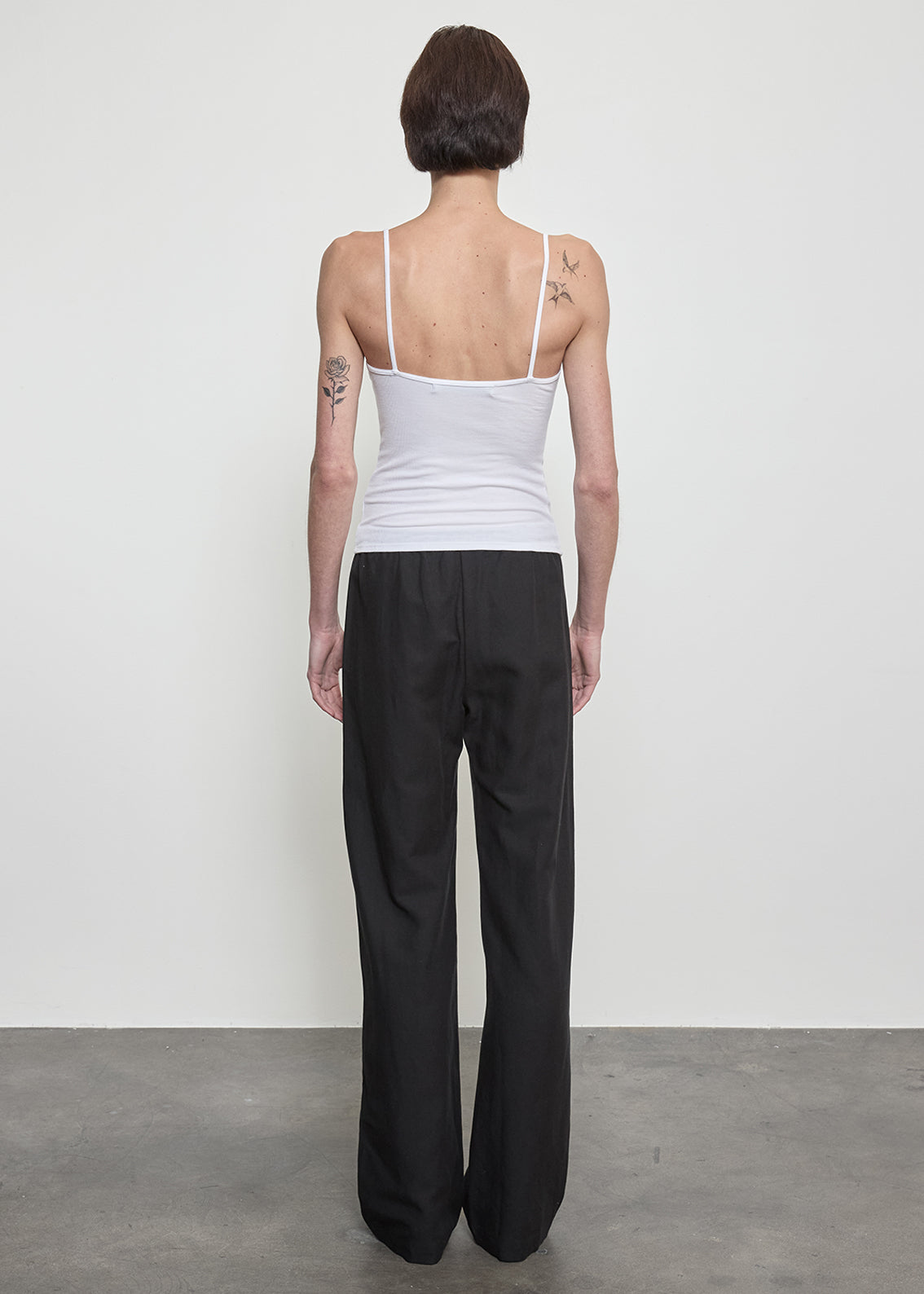 Fluid Silk Rib Cami | White