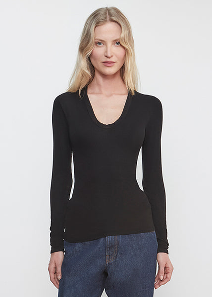 Silk Rib L/S U | Black – Enza Costa