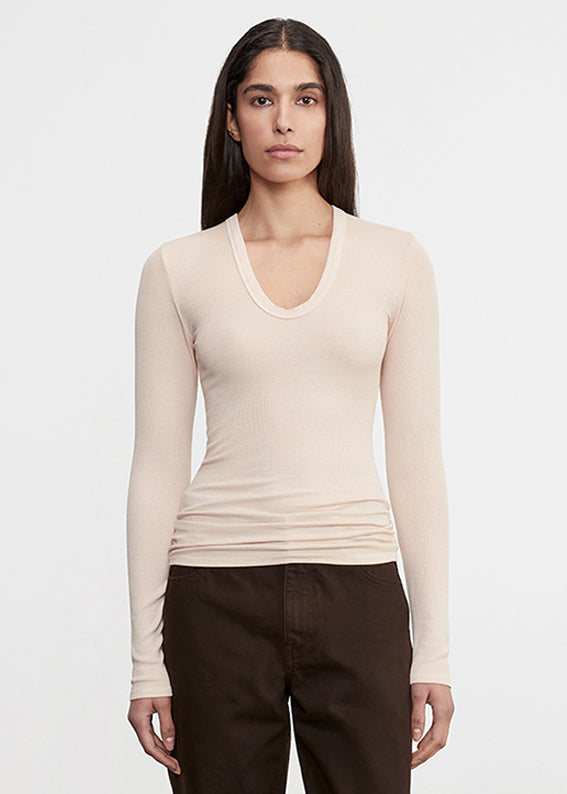 Silk Rib L/S U | Fawn