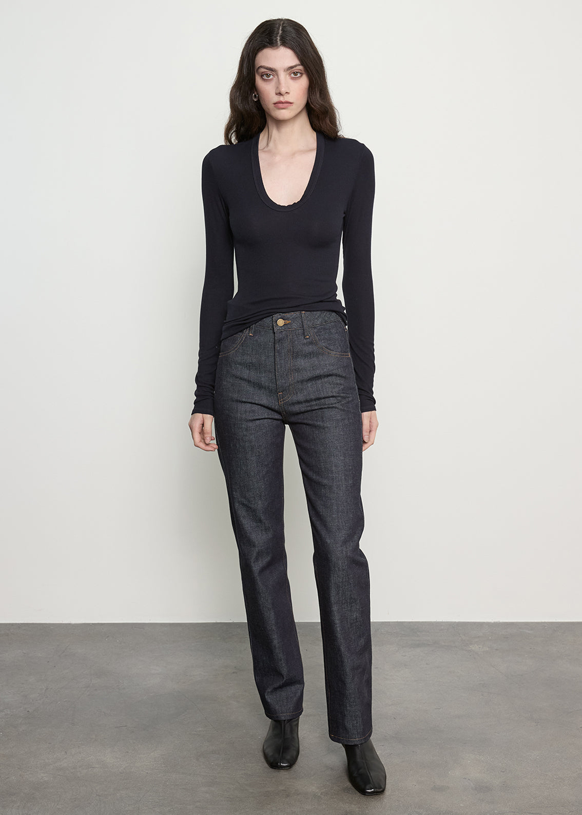 Fluid Silk Rib Essential U | Ink