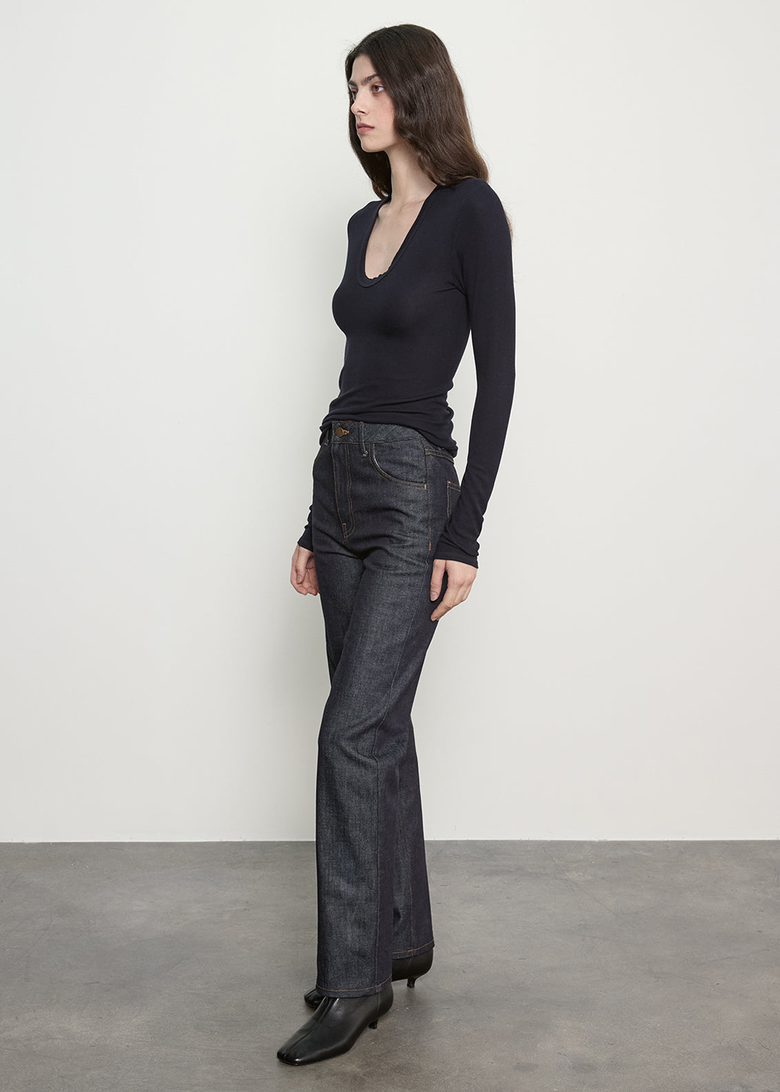 Fluid Silk Rib Essential U | Ink