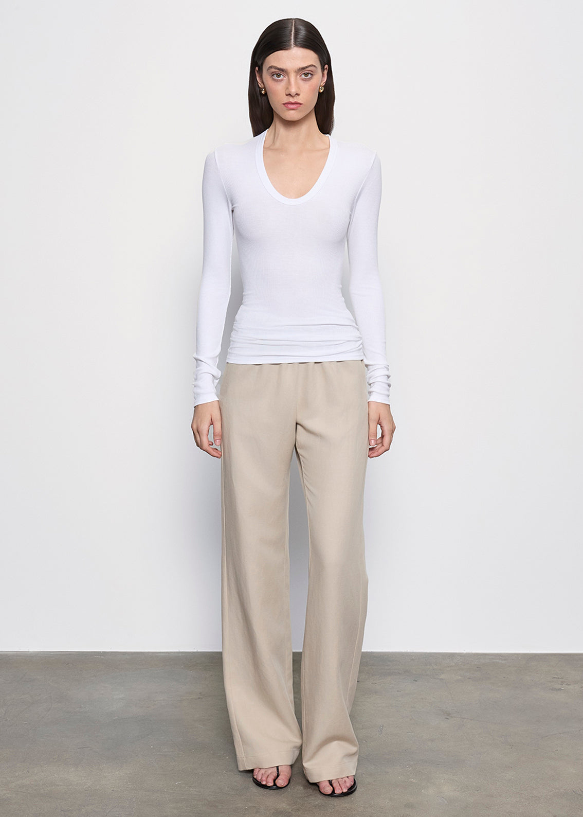 Fluid Silk Rib Essential U | White