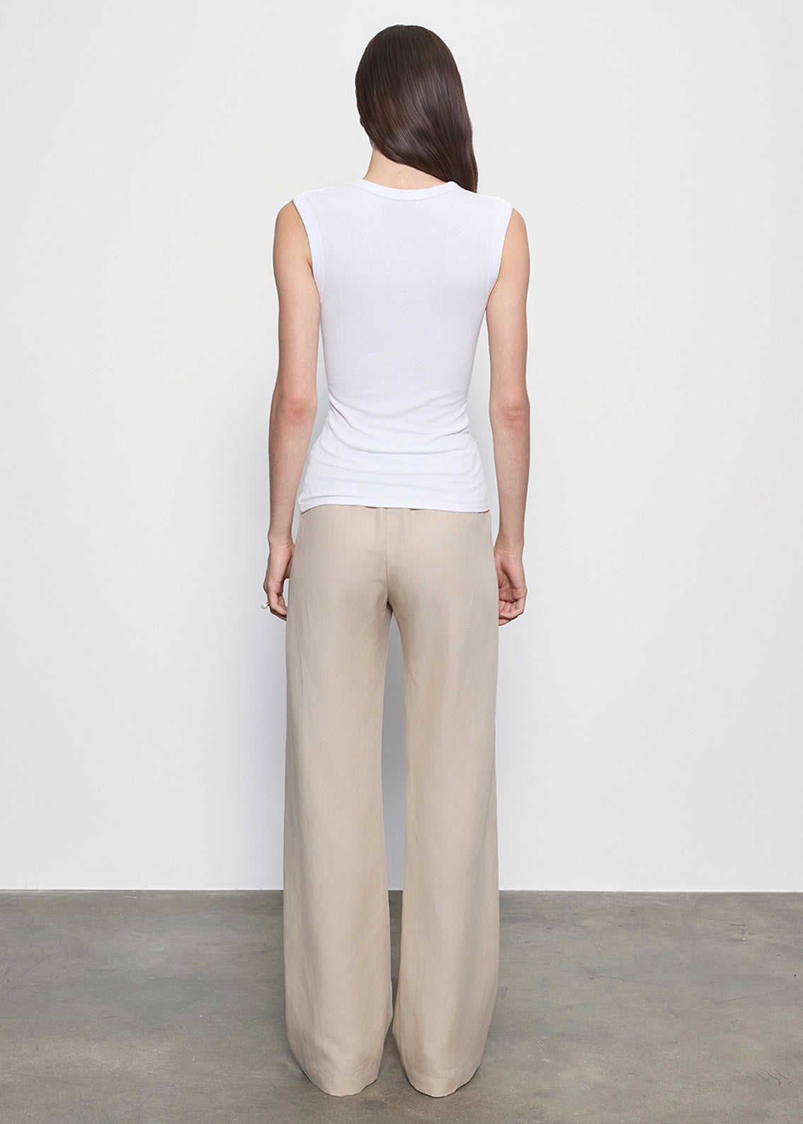 Silk Rib Sleeveless Tank | White – Enza Costa