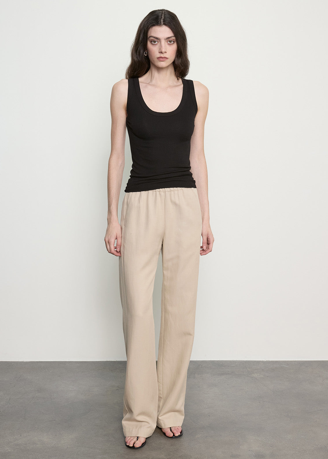 Silk Rib Bold Tank | Black