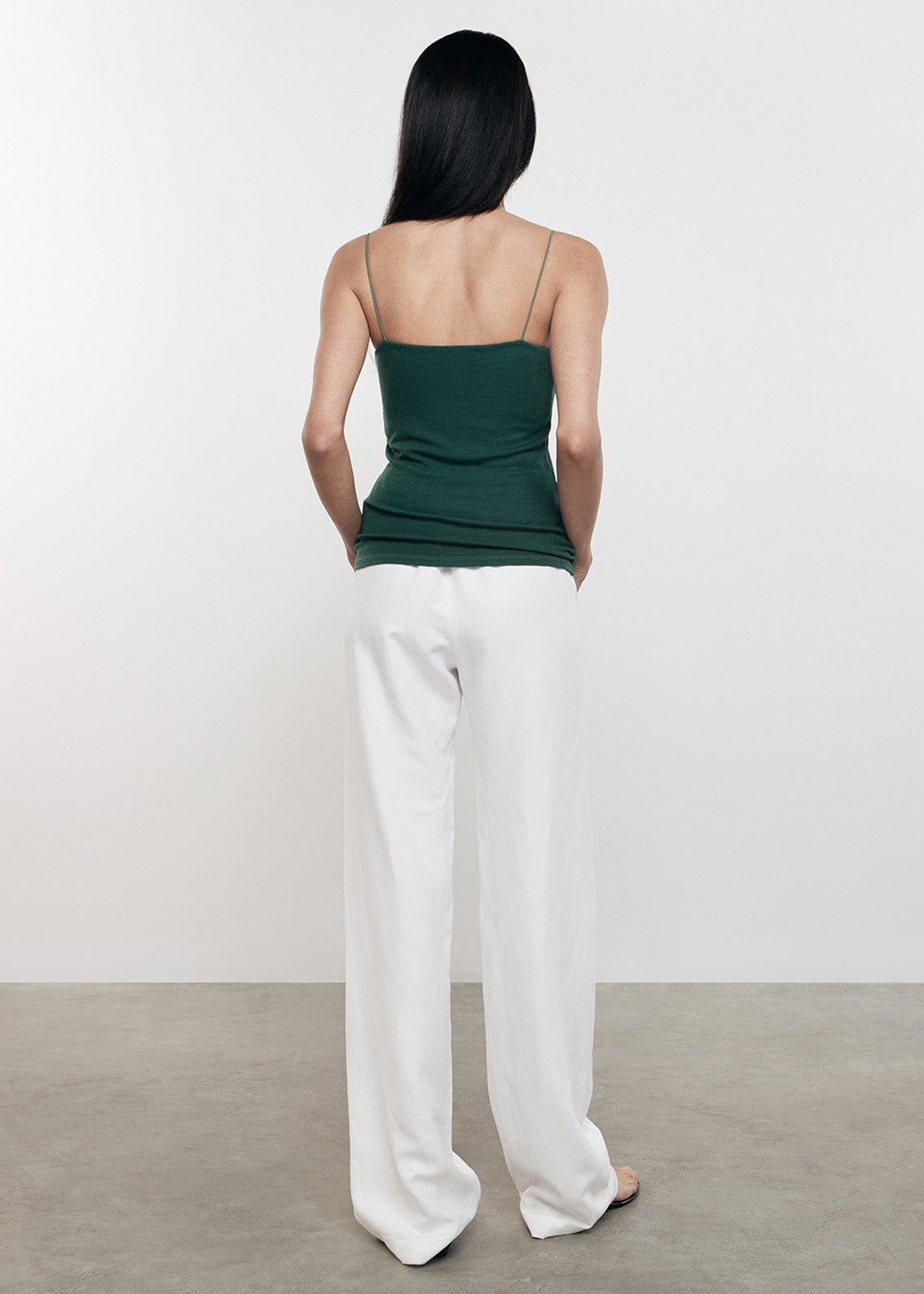 Silk Rib Essential Strappy  Tank | Malachite