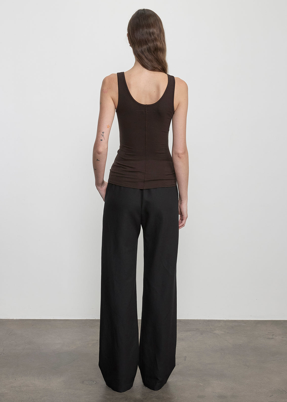 Fluid Silk Rib Tank | Coffee Bean