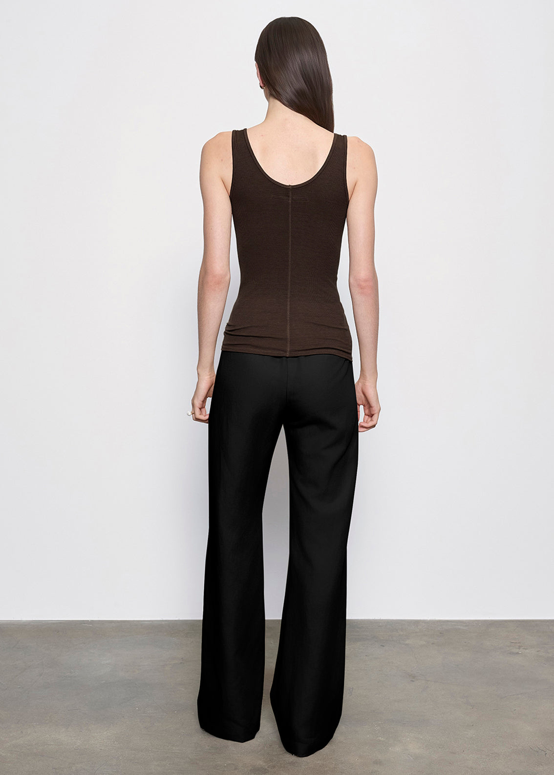 Silk Rib Tank | Coffee Bean