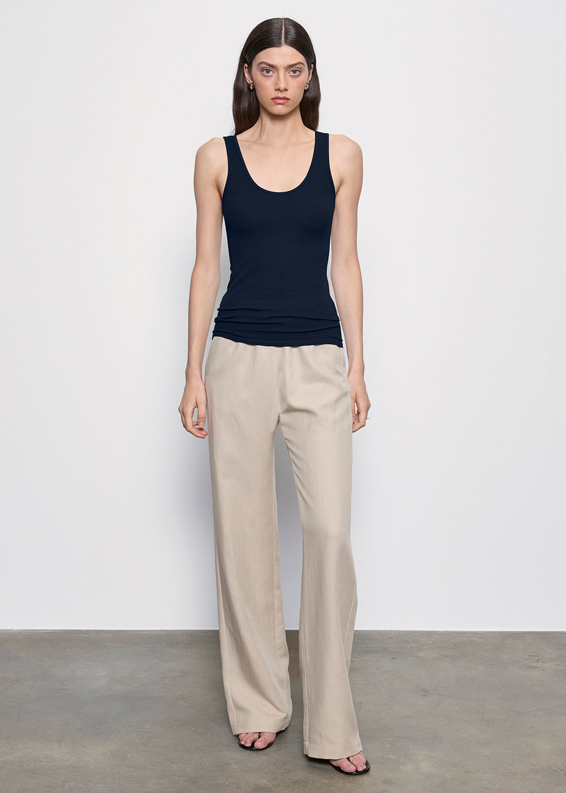 Silk Rib Tank | Indigo
