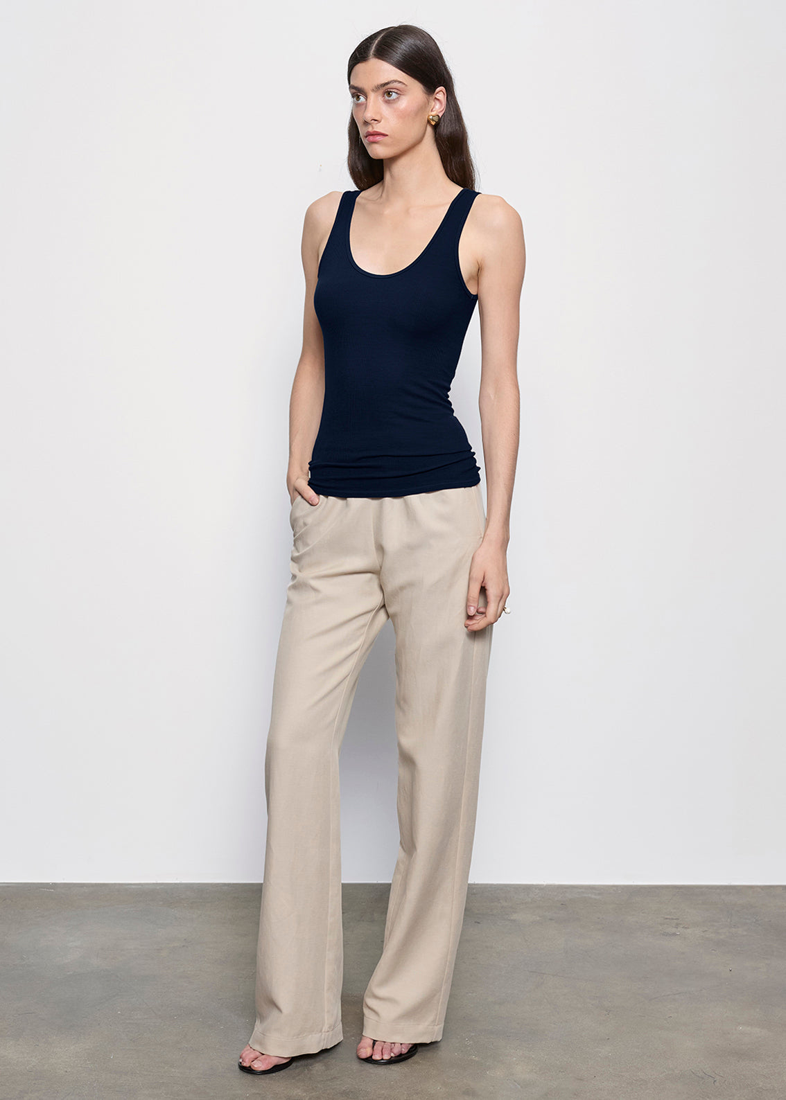 Silk Rib Tank | Indigo